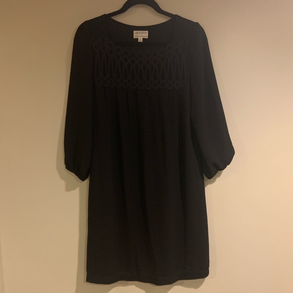 Black Eyelet Detail Dress- Size M